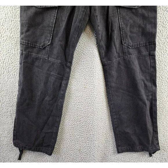 Rag & Bone Fit 4 Denim Cargo Pants Men's 29 Black Pockets Button Zip Closure - Picture 3 of 15